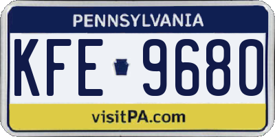 PA license plate KFE9680