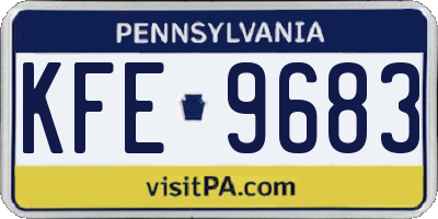 PA license plate KFE9683
