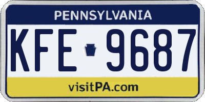 PA license plate KFE9687