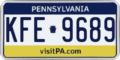 PA license plate KFE9689