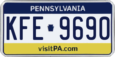 PA license plate KFE9690