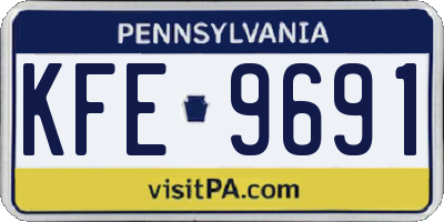PA license plate KFE9691