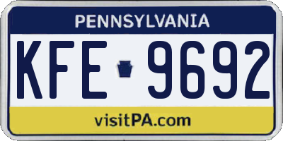 PA license plate KFE9692