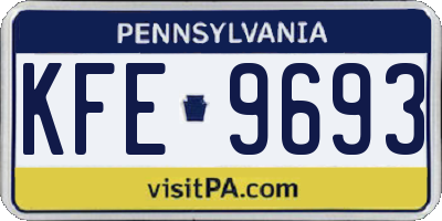 PA license plate KFE9693
