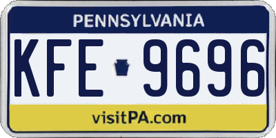 PA license plate KFE9696