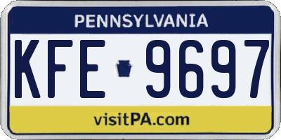PA license plate KFE9697