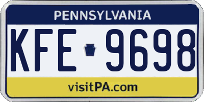 PA license plate KFE9698