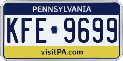 PA license plate KFE9699