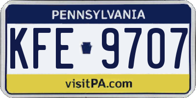 PA license plate KFE9707