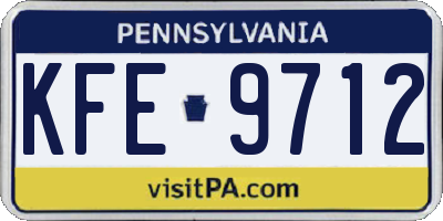 PA license plate KFE9712