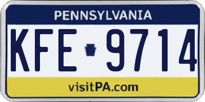 PA license plate KFE9714