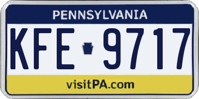 PA license plate KFE9717