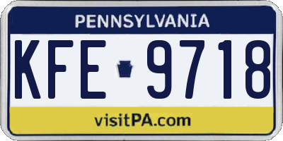 PA license plate KFE9718