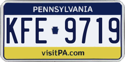 PA license plate KFE9719