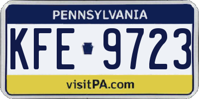 PA license plate KFE9723