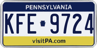 PA license plate KFE9724