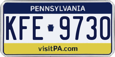 PA license plate KFE9730