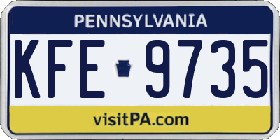 PA license plate KFE9735