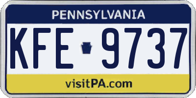 PA license plate KFE9737