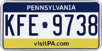 PA license plate KFE9738
