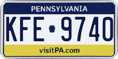 PA license plate KFE9740