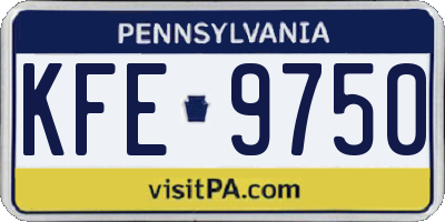 PA license plate KFE9750