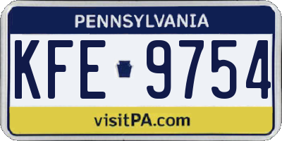 PA license plate KFE9754