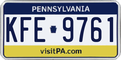PA license plate KFE9761