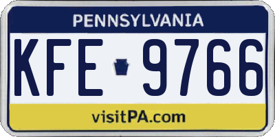PA license plate KFE9766
