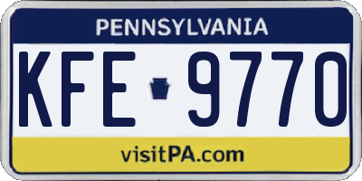 PA license plate KFE9770