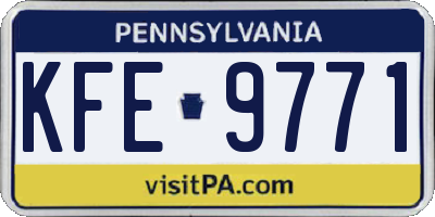 PA license plate KFE9771