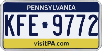 PA license plate KFE9772