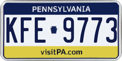 PA license plate KFE9773