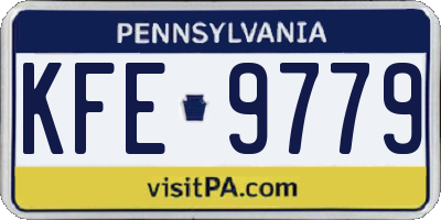 PA license plate KFE9779