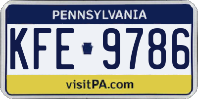 PA license plate KFE9786