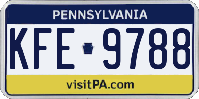 PA license plate KFE9788
