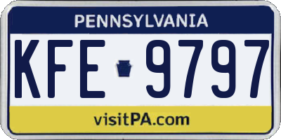 PA license plate KFE9797