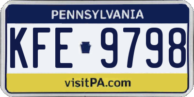 PA license plate KFE9798