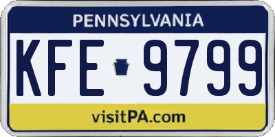PA license plate KFE9799