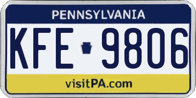 PA license plate KFE9806
