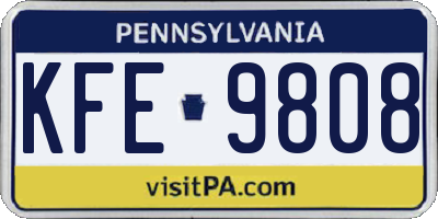 PA license plate KFE9808
