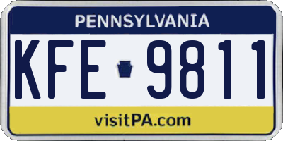PA license plate KFE9811