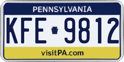 PA license plate KFE9812