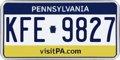 PA license plate KFE9827