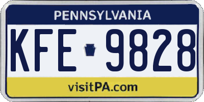 PA license plate KFE9828