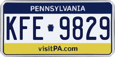 PA license plate KFE9829