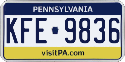PA license plate KFE9836