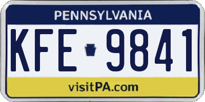 PA license plate KFE9841