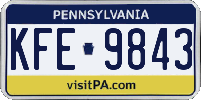 PA license plate KFE9843