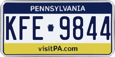 PA license plate KFE9844